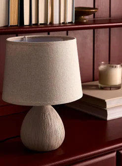 Textured ceramic table lamp