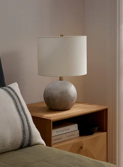 Textured concrete table lamp