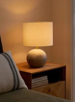 Textured concrete table lamp