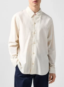 Textured cream-coloured jacquard shirt