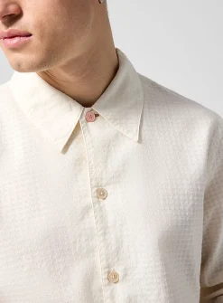 Textured cream-coloured jacquard shirt