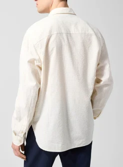 Textured cream-coloured jacquard shirt