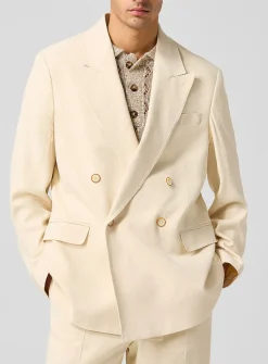 Textured double-breasted blazer