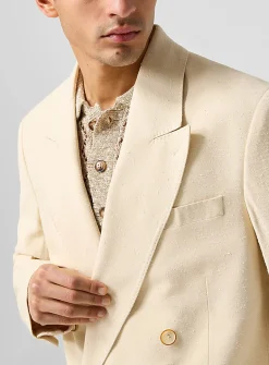 Textured double-breasted blazer