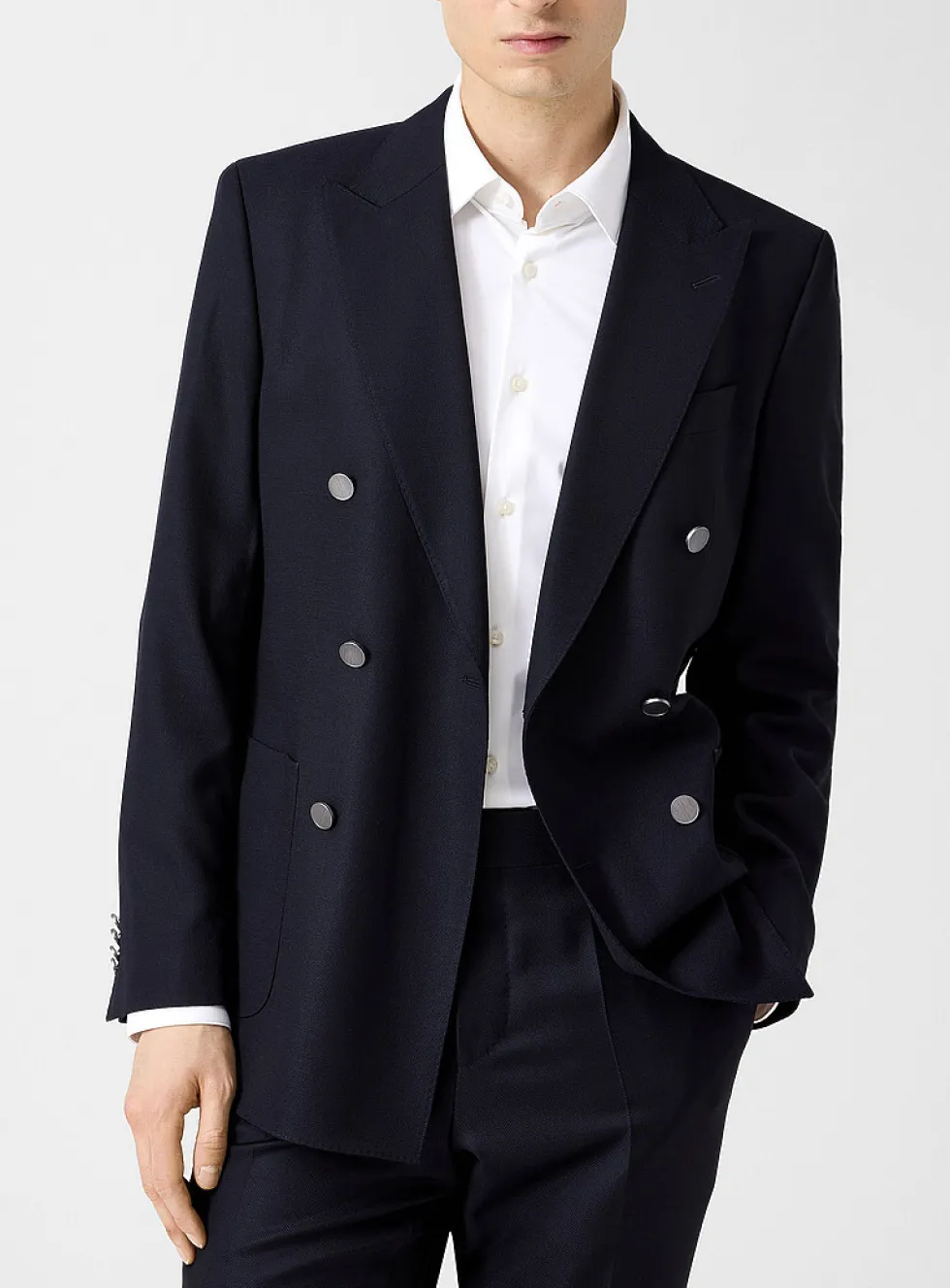 Textured double-breasted jacket