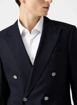 Textured double-breasted jacket
