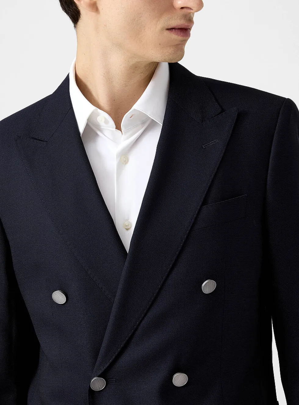Textured double-breasted jacket