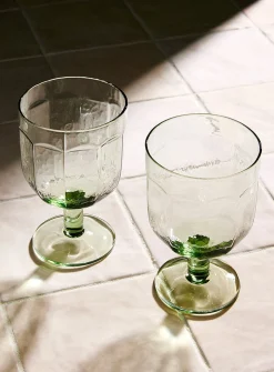 Textured faceted wine glasses