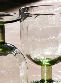 Textured faceted wine glasses