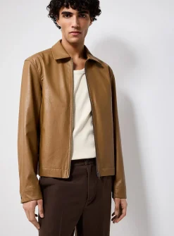Textured faux-leather jacket