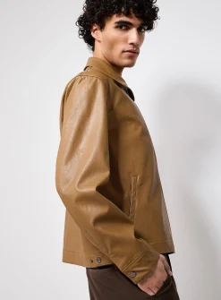 Textured faux-leather jacket