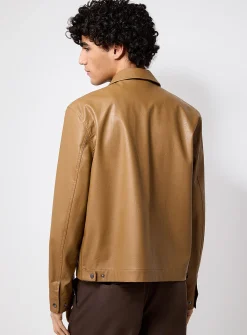 Textured faux-leather jacket