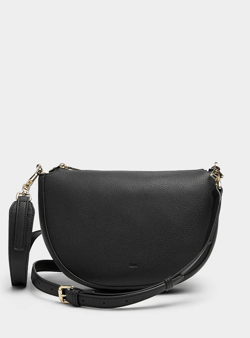 Textured half-moon crossbody bag