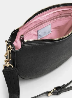 Textured half-moon crossbody bag