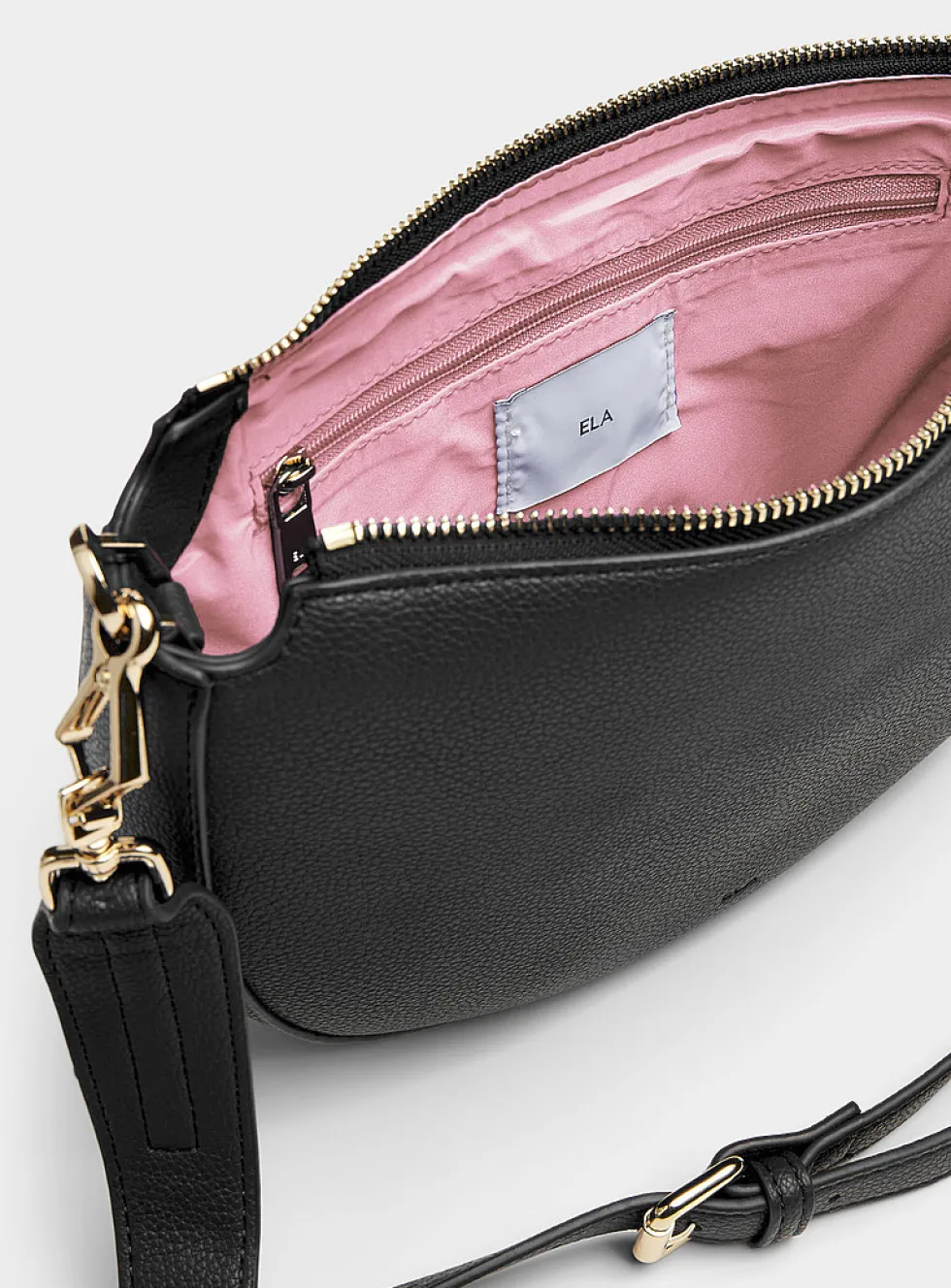 Textured half-moon crossbody bag