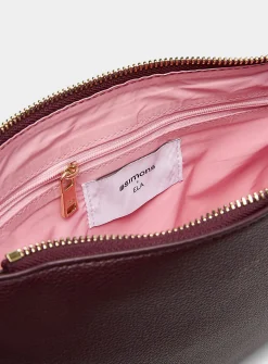 Textured half-moon crossbody bag