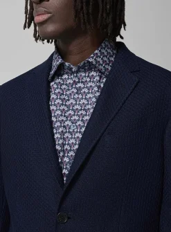 Textured jersey blazer
