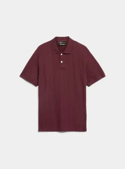 Textured jersey polo