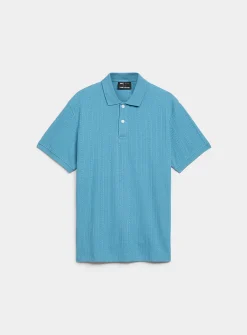 Textured jersey polo