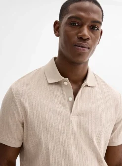 Textured jersey polo