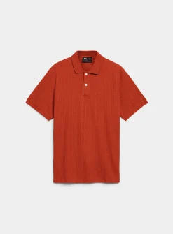 Textured jersey polo