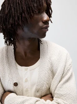Textured knit cardigan