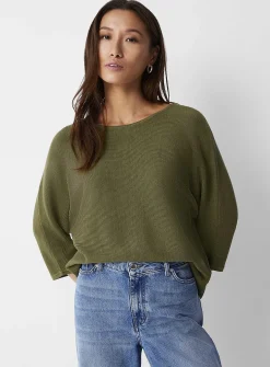 Textured knit loose boxy sweater