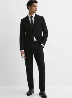 Textured knit suit
