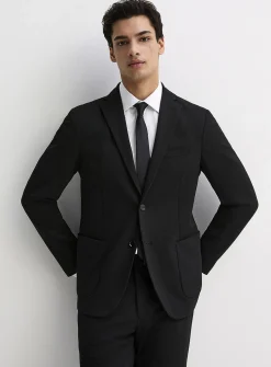 Textured knit suit