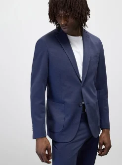Textured knit suit