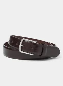 Textured leather belt