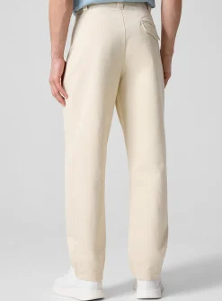 Textured pleated barrel-leg pant