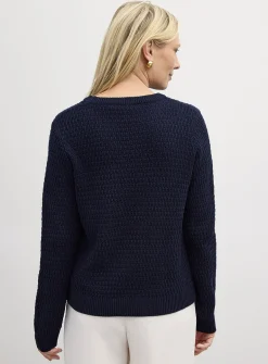 Textured reprocessed cotton sweater