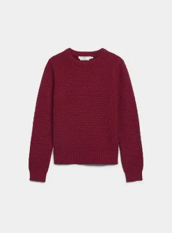 Textured reprocessed cotton sweater