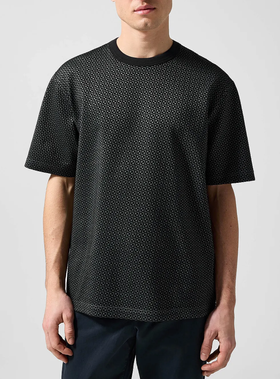 Textured retro jacquard T-shirt