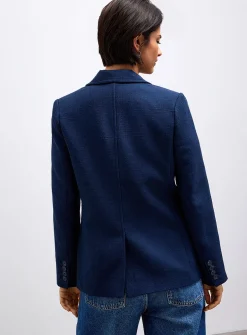 Textured single-button blazer