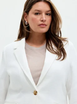 Textured single-button blazer