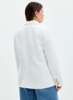 Textured single-button blazer
