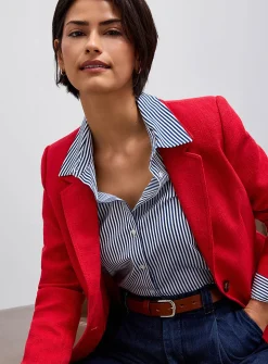Textured single-button blazer