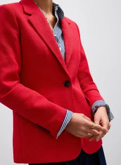 Textured single-button blazer