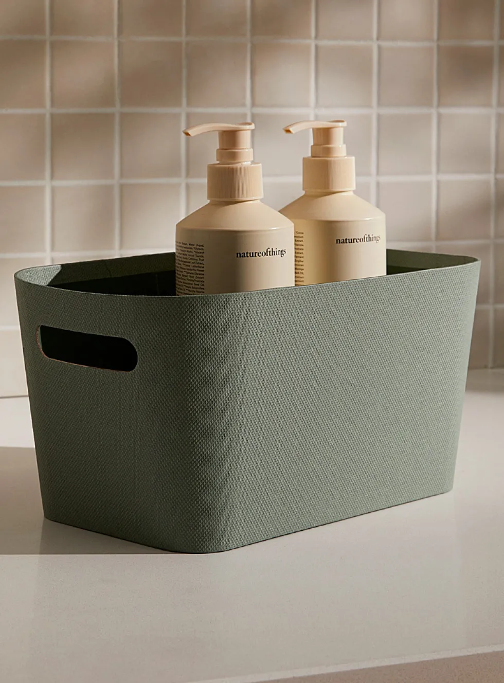 Textured storage basket