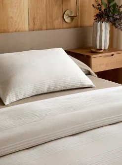 Textured striped duvet cover set