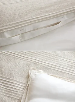 Textured striped duvet cover set
