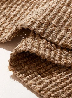 Textured stripes jute hallway runner