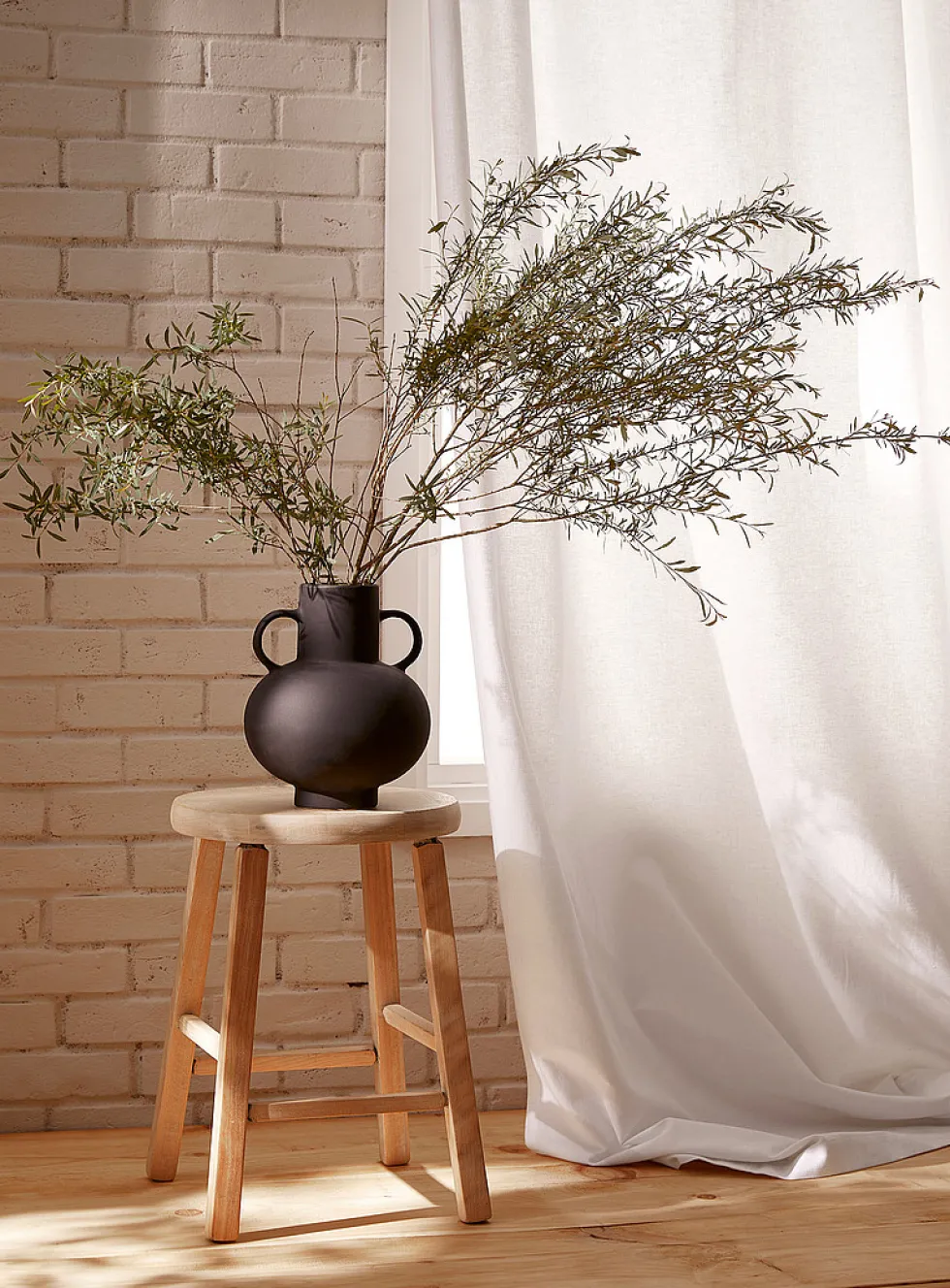 Textured tie-top curtain