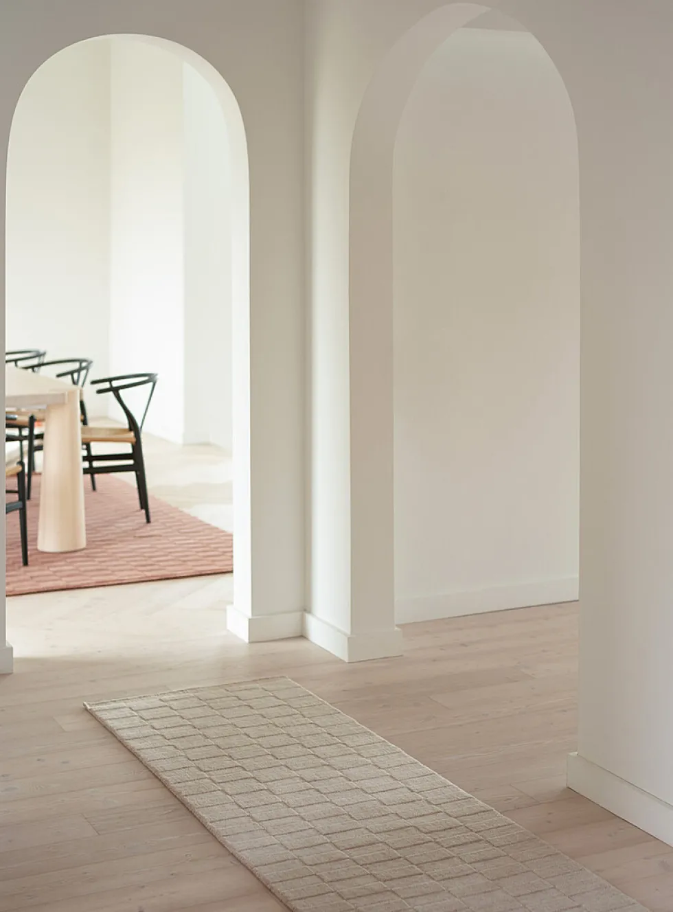 Textured tiles artisanal hallway runner
