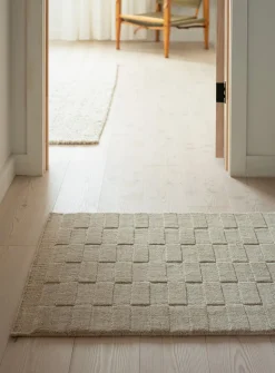 Textured tiles artisanal hallway runner