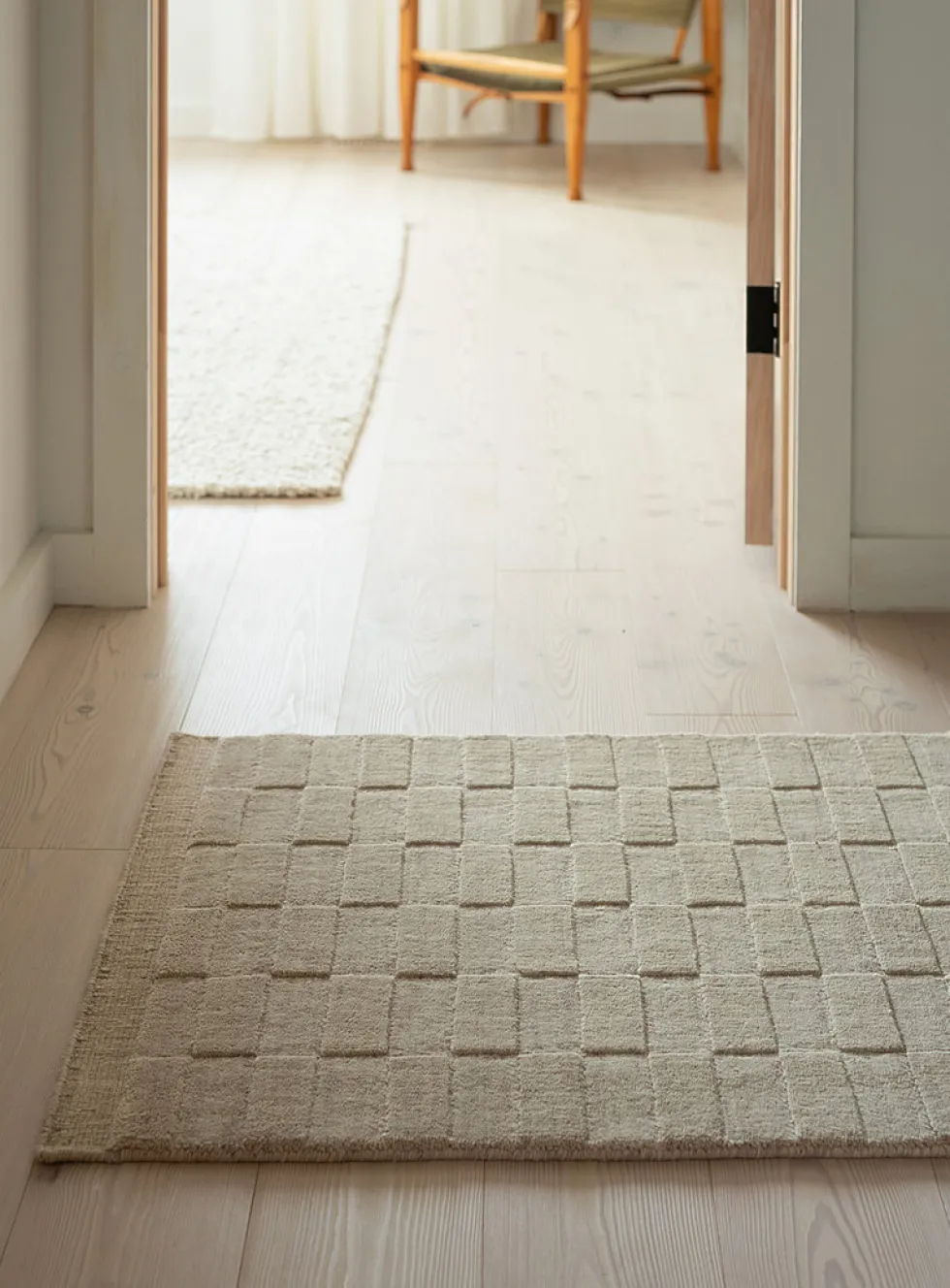 Textured tiles artisanal hallway runner