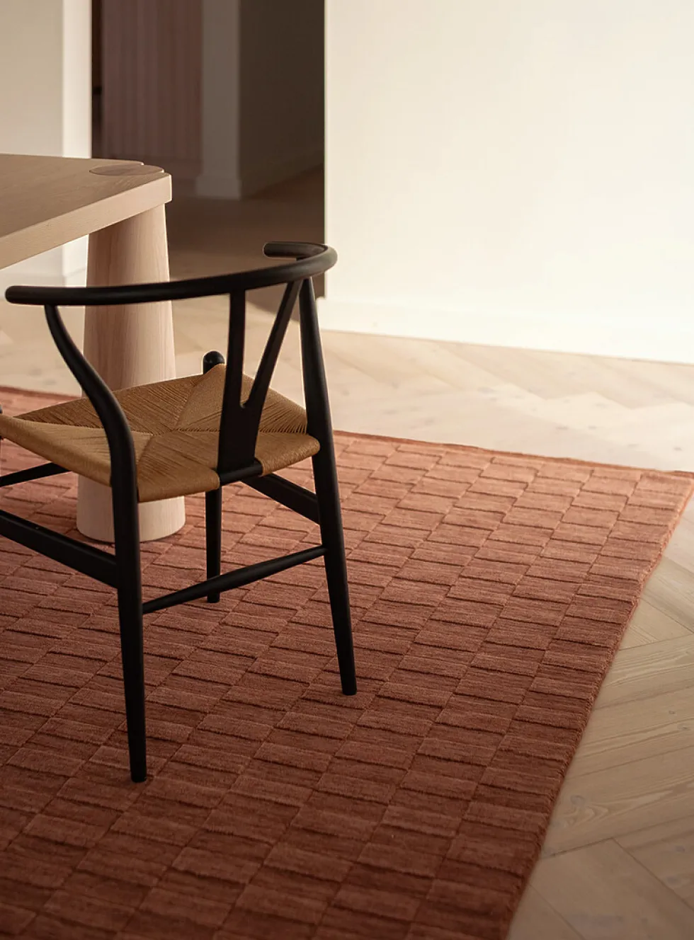 Textured tiles artisanal rug