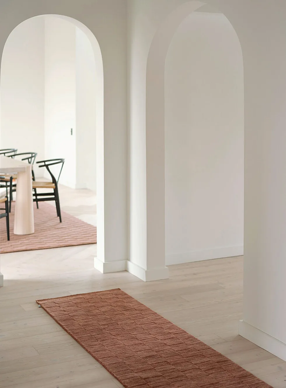 Textured tiles artisanal hallway runner